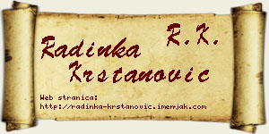 Radinka Krstanović vizit kartica